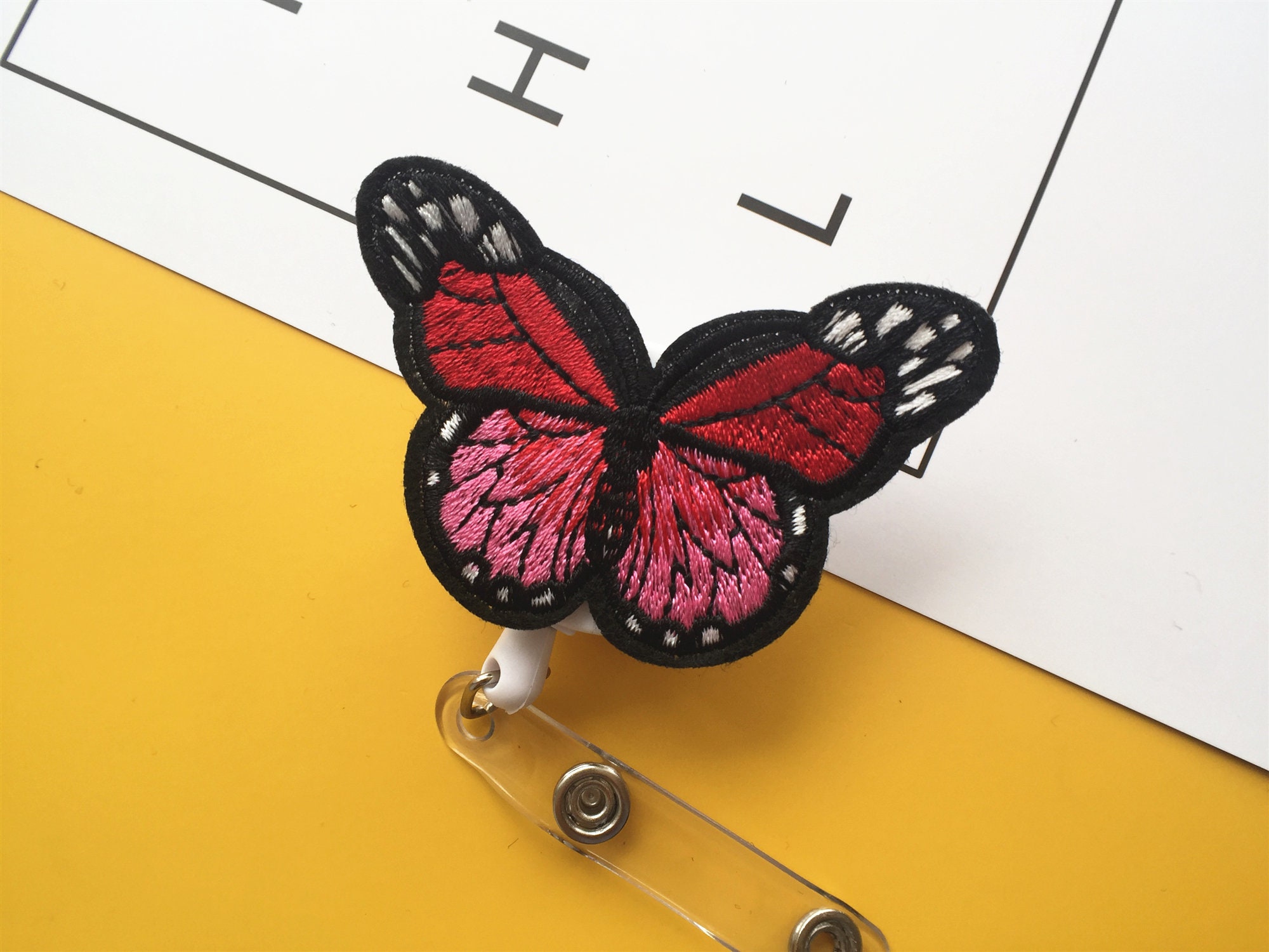 Butterfly badge reelretractable badge holder badge reel for Etsy
