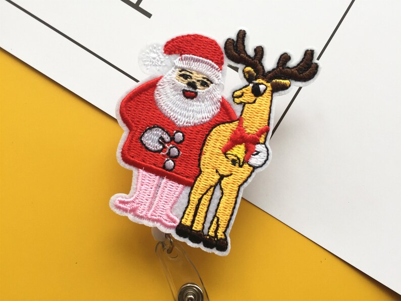 Christmas badge reel retractable badge holder badge reel for nurse pediatric nursing badge reels rn badge reel id badge holder kawaii gifts
