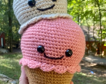 Double Scoop Crocheted Ice Cream Cone