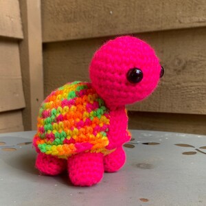 Mini Neon Crocheted Tortoise