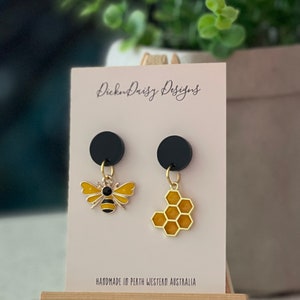 Bee Earrings, Statement Earrings, Stocking filler, secret Santa, Bee gifts, Mother’s Day gift