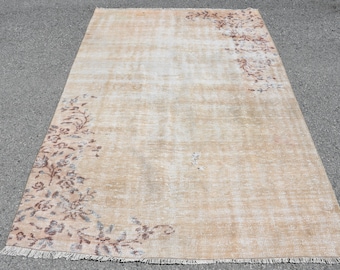 oushak rug # bedroom rug # turkish rug FREE SHIPPING 3.9 ft x 7.1 ft oriental rug # boho decor rug # oushak rug # handmade rug # AC 1682