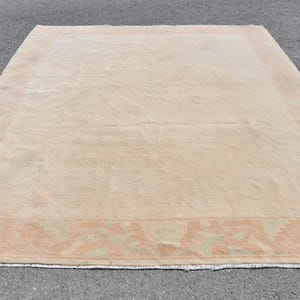 Turkish Rug, Anatolian Rug, 8x9 ft, Organic Rug, Oversize Rug, Beige Rug, Area Rug, Salon Rug, Oriental Rug, Vintage Rug, Handmade