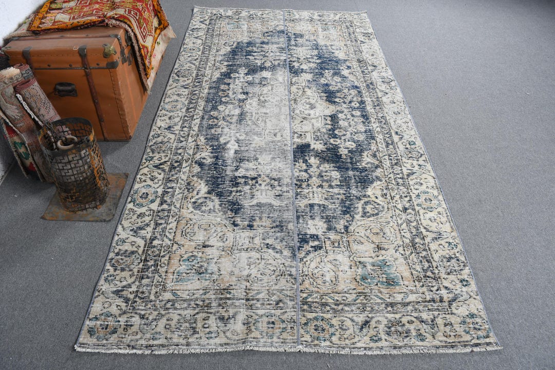 Patchwork Rug, 4x9 Large Rug, Turkish Rug, Vintage Rug, Oushak Rug ...