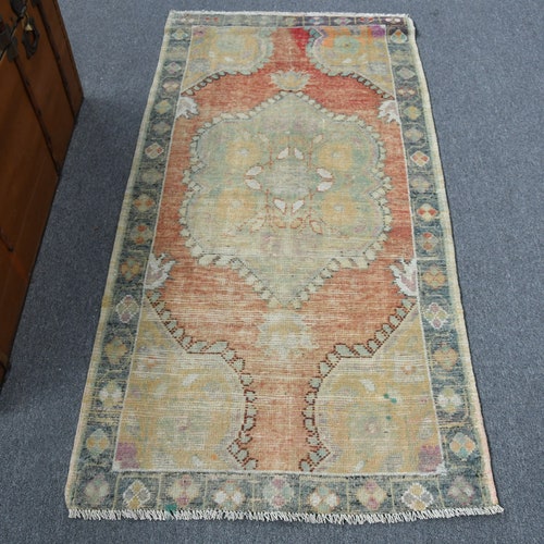 Turkish Rug, Small Rug, shops Vintage Rug, Antique Rug, 32x60 inches Red Rug, Handwoven Wall Hanging Rugs, Handmade Bathroom Carpet, 12049