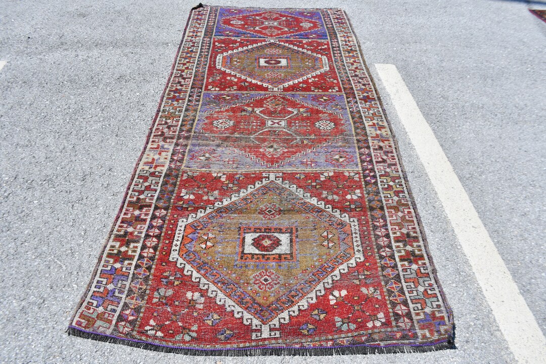 52×141 \"幸せの青い鳥\" ViNTAGE TURKiSH RUG 52×141 