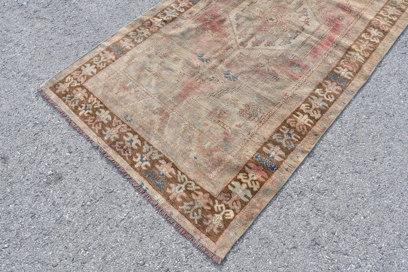 Anatolian Rug Turkish Rug Antique Rug 7981 Decorative Rug 3.9x7.8 ft Salon Rug Oriental Rug Oushak Rug Vintage Wool Rug Muted Rug