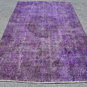 Vintage Rug, Turkish Rug, Large Rug, Home Decor Carpet, 67x103 inches Purple Carpet, Handmade Bedroom Rug, Turkey Salon Rug,  9466