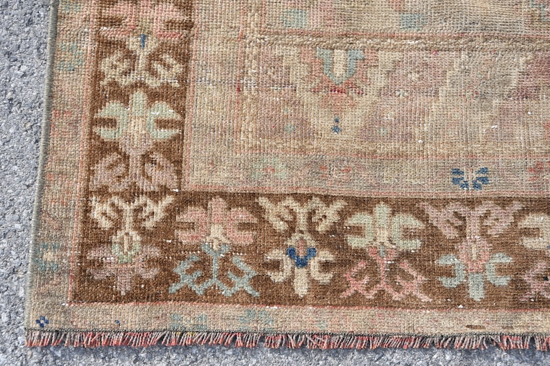 Anatolian Rug Turkish Rug Antique Rug 7981 Decorative Rug 3.9x7.8 ft Salon Rug Oriental Rug Oushak Rug Vintage Wool Rug Muted Rug