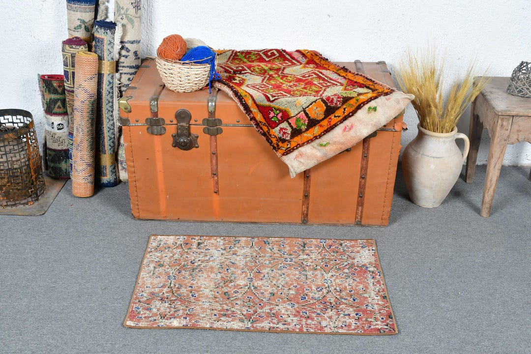 Vintage Turkish Small Rug, Red Oriental Rug Wool - Etsy
