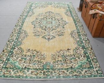 ヴィンテージ トルコ ラグ、アンティーク調大面積カーペット、5 x 10