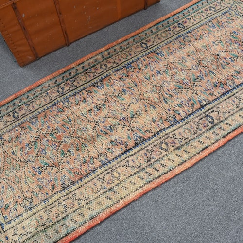 Accent Carpet, Turkish Rug, orders Vintage Rug, Oushak Rug, 33x76 inches Brown Rug, Organic Entry Carpet, Bedroom Rugs, 11271