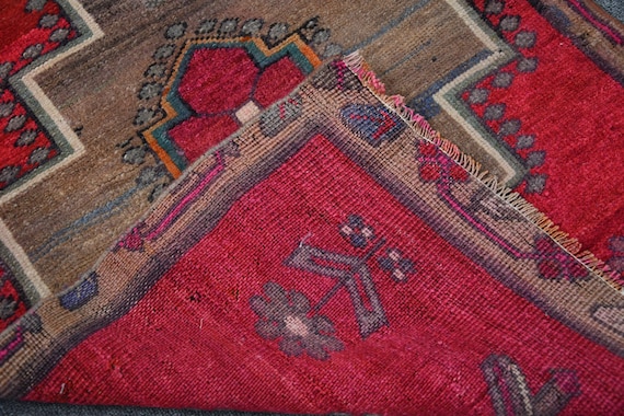 Rugs for Gift, 2.3x3.3 Ft Small Rug, Turkey Nursery Rug, Antique Rugs,  Turkish Rug, Vintage Rug, Red Antique Rugs, Outdoor Entry Rug 