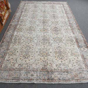 Turkish Rug, 6x10 Large Rugs, Vintage Rug, Oushak Rugs, Rugs For Living Room, 5.6x9.7 ft Beige Rug, Vintage Beni Ourain Rug, Boho Large Rug,
