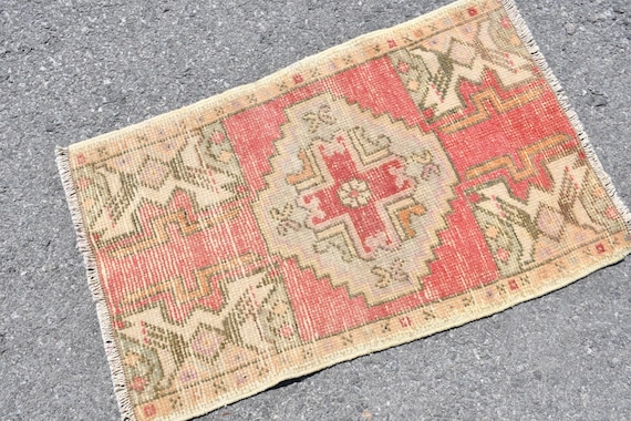 トルコ絨毯、アナトリア絨毯、2 x 3 フィート、小型絨毯、ビンテージ
