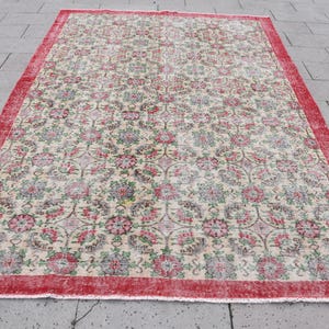 Vintage Turkish Rug 7x10ft Handmade