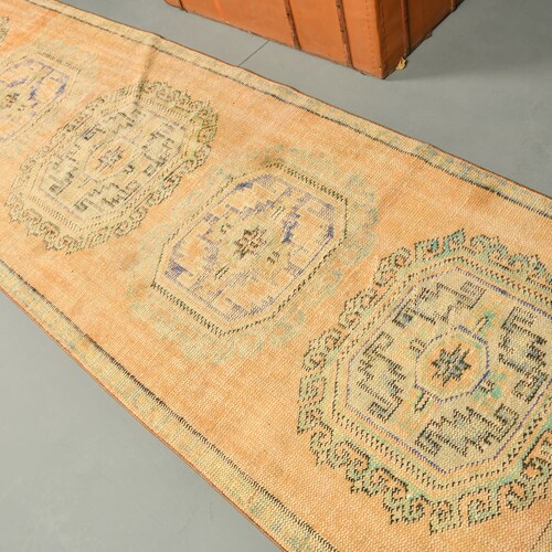 Vintage Rug, Turkish Rug, Runner Carpet, Home Decor Rug, shops 39x122 inches Orange Carpet, Bohemian Kitchen Carpet, 10780