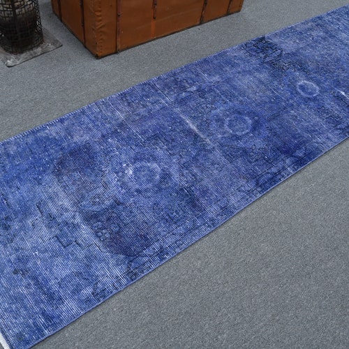 Runner Carpet, Vintage Rug, Turkish Rug, Oushak Rug, 31x113 inches Blue Rug, shops Anatolian Hallway Rugs, Tribal Kitchen Carpet, 11756