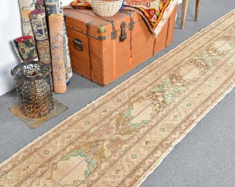 ヴィンテージ トルコ ラグ ランナー 70 x 371 cm、ハンドメイド ウール