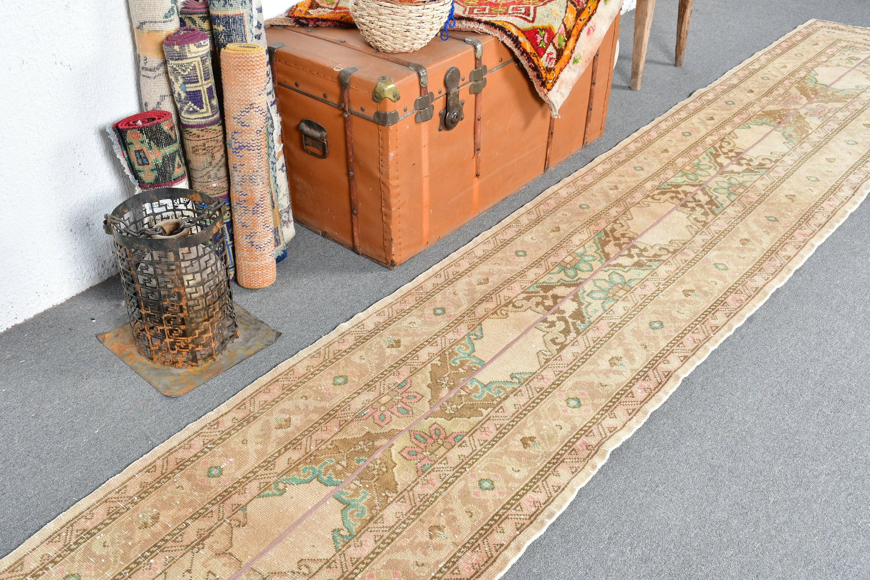 ヴィンテージ トルコ ラグ ランナー 70 x 371 cm、ハンドメイド ウール