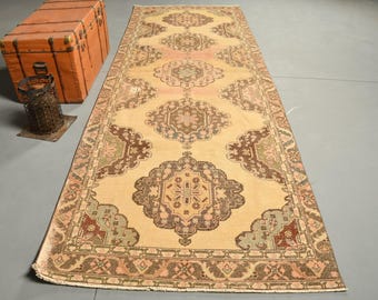 ランナーラグ、トルコ製ウシャクラグ 2'7 x 9'8 フィート