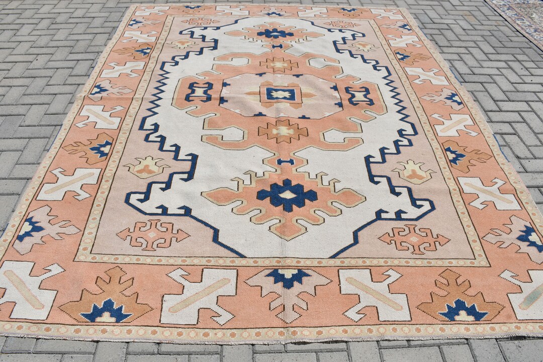 Anatolian Rug, Turkish Rug, Rugs for Dining Room, 7.4x9.3 Ft Large Rugs