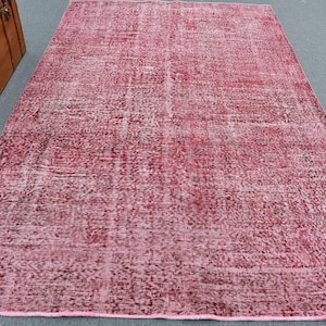 Handmade Vintage Turkish Rug, Red Large Area Rug, Antique Living Room Carpet, 6x10 ft Turkish Rug, Unique Bedroom Floor Decor