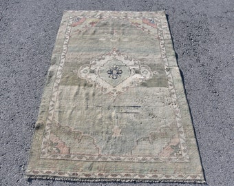 ヴィンテージ トルコ アクセント ラグ、3 x 7 フィート、アンティーク