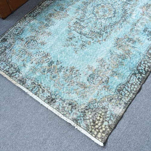 Area Carpet, Vintage Rug, shops Turkish Rug, Oushak Rug, 47x76 inches Blue Carpet, Office Rug, Bedroom Rug, Outdoor Rug, Indoor Rug, 11881