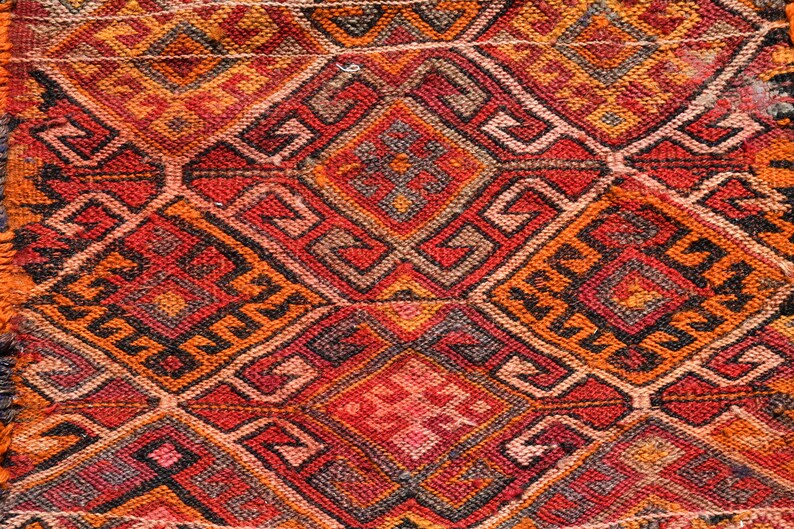 Pink Klm 6212 Oriental Kilim Oushak Kilim Handmade Kilim 1.5x1.8 ft Organic Kilim Vintage Rug,Orange Kilim Turkish Kilim Small Kilim