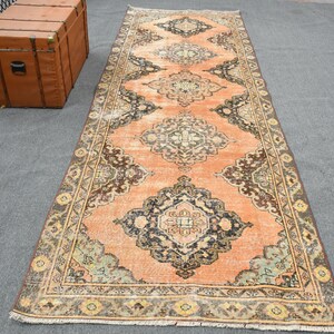 Runner Rug, Vintage Rug, Turkish Rug, Antique Rug, 49x149 inches Orange Rug, Handwoven Corridor Carpet, Bohemian Hallway Carpet,  11041