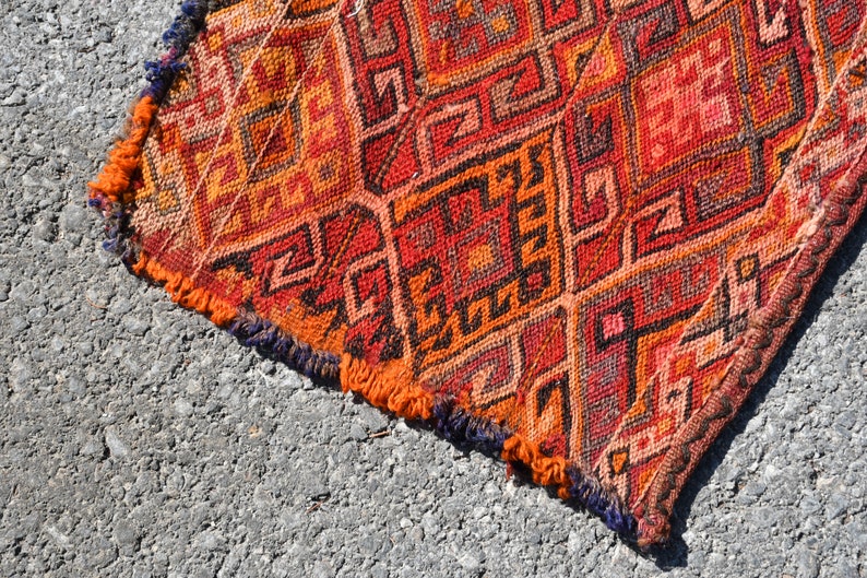 Pink Klm 6212 Oriental Kilim Oushak Kilim Handmade Kilim 1.5x1.8 ft Organic Kilim Vintage Rug,Orange Kilim Turkish Kilim Small Kilim