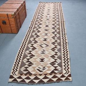 ヴィンテージトルコラグ、オレンジアナトリアンランナー、ハンドメイド