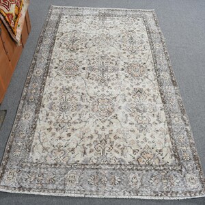 Vintage Rug, Turkish Rug, 4x7 Area Rug, Antique Rug, Rugs For Bedroom, 3.8x6.6 ft Beige Rug, Vintage Oushak Wool Rug, Turkish Area Rug,