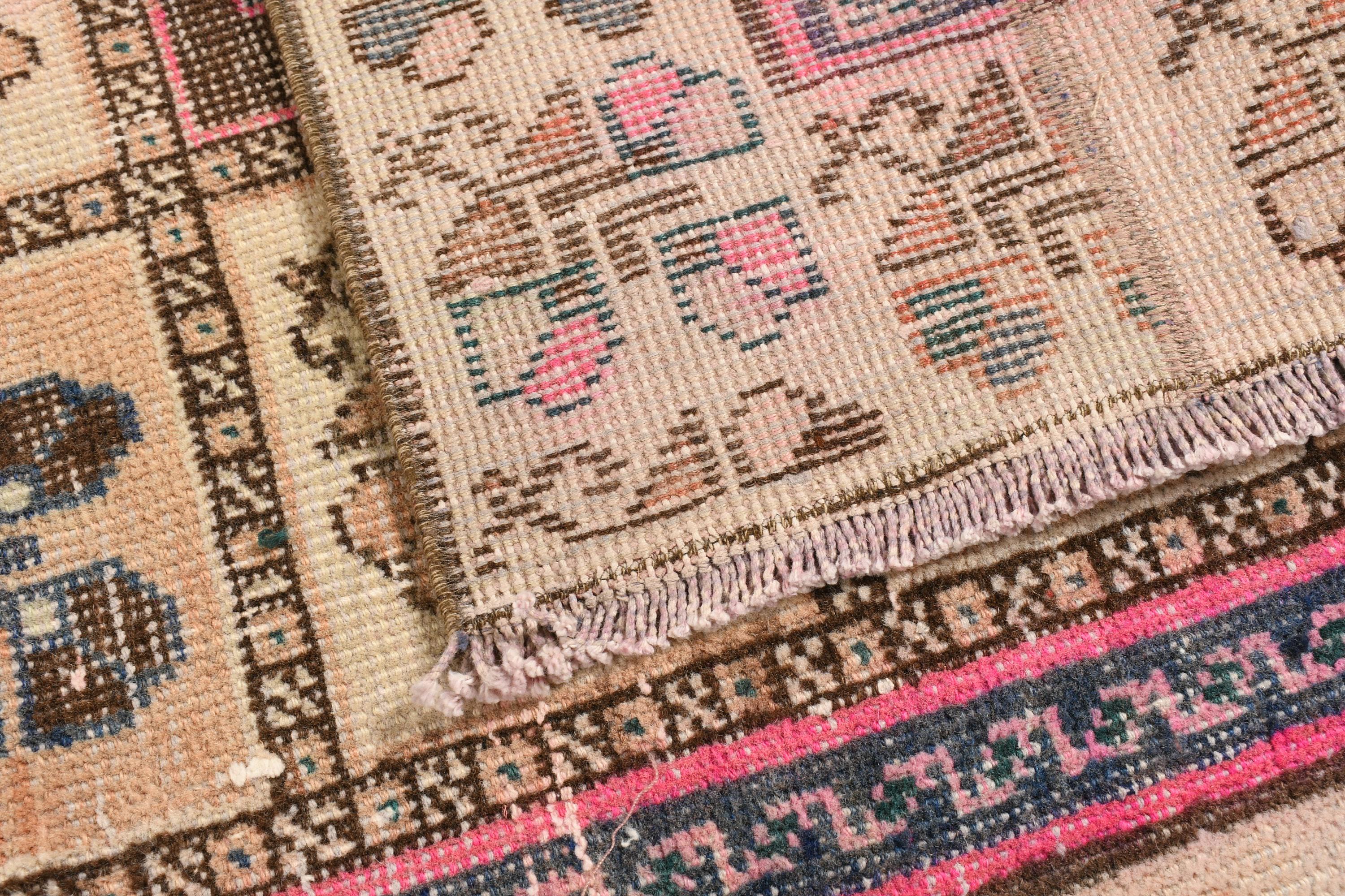 ヴィンテージ トルコ ラグ 77 x 266 cm、3 x 9 フィート ランナー ラグ