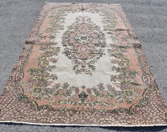 ヴィンテージ トルコ ラグ、アンティーク調大面積カーペット、5 x 10