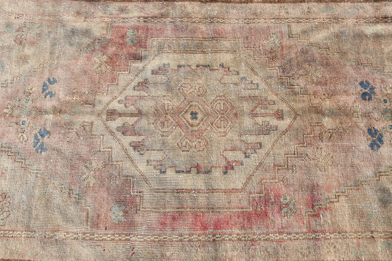 Anatolian Rug Turkish Rug Antique Rug 7981 Decorative Rug 3.9x7.8 ft Salon Rug Oriental Rug Oushak Rug Vintage Wool Rug Muted Rug