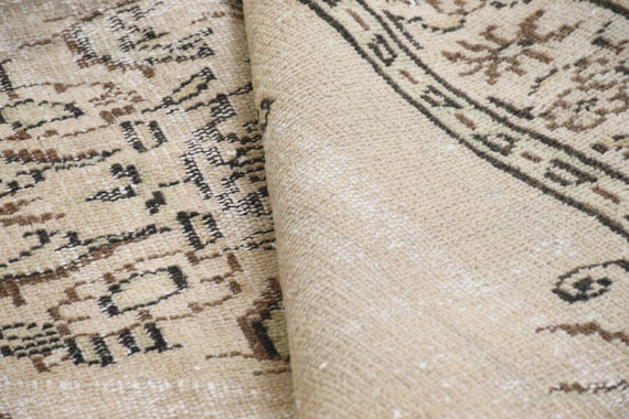 ヴィンテージ トルコラグ　ベージュ ベージュラグ、トルコラグ、5.1 x 8.2フィート、ヴィンテージラグ