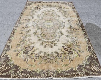 ヴィンテージ トルコ ラグ、アンティーク調大面積カーペット、5 x 10