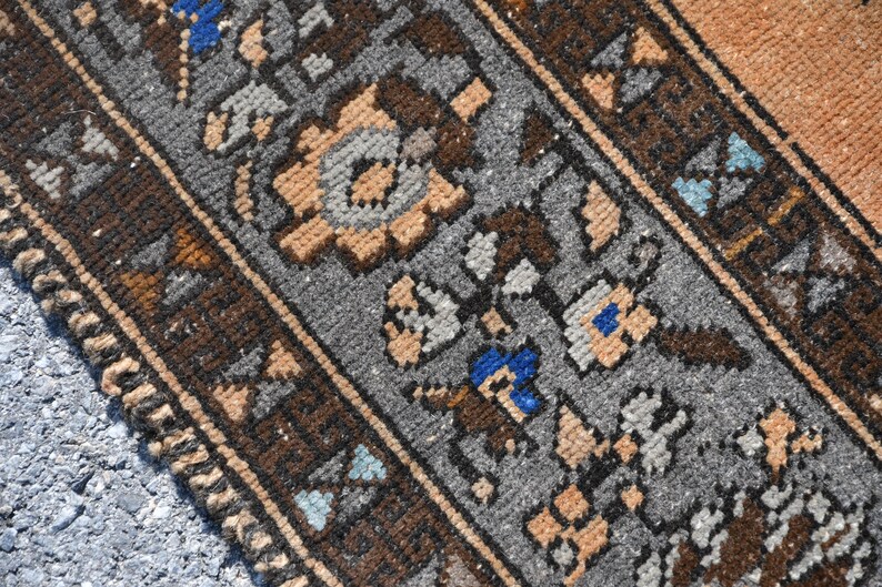 Large Rug, Vintage Rug, Turkish Rug, Oushak Carpet, 80x118 Inches Brown