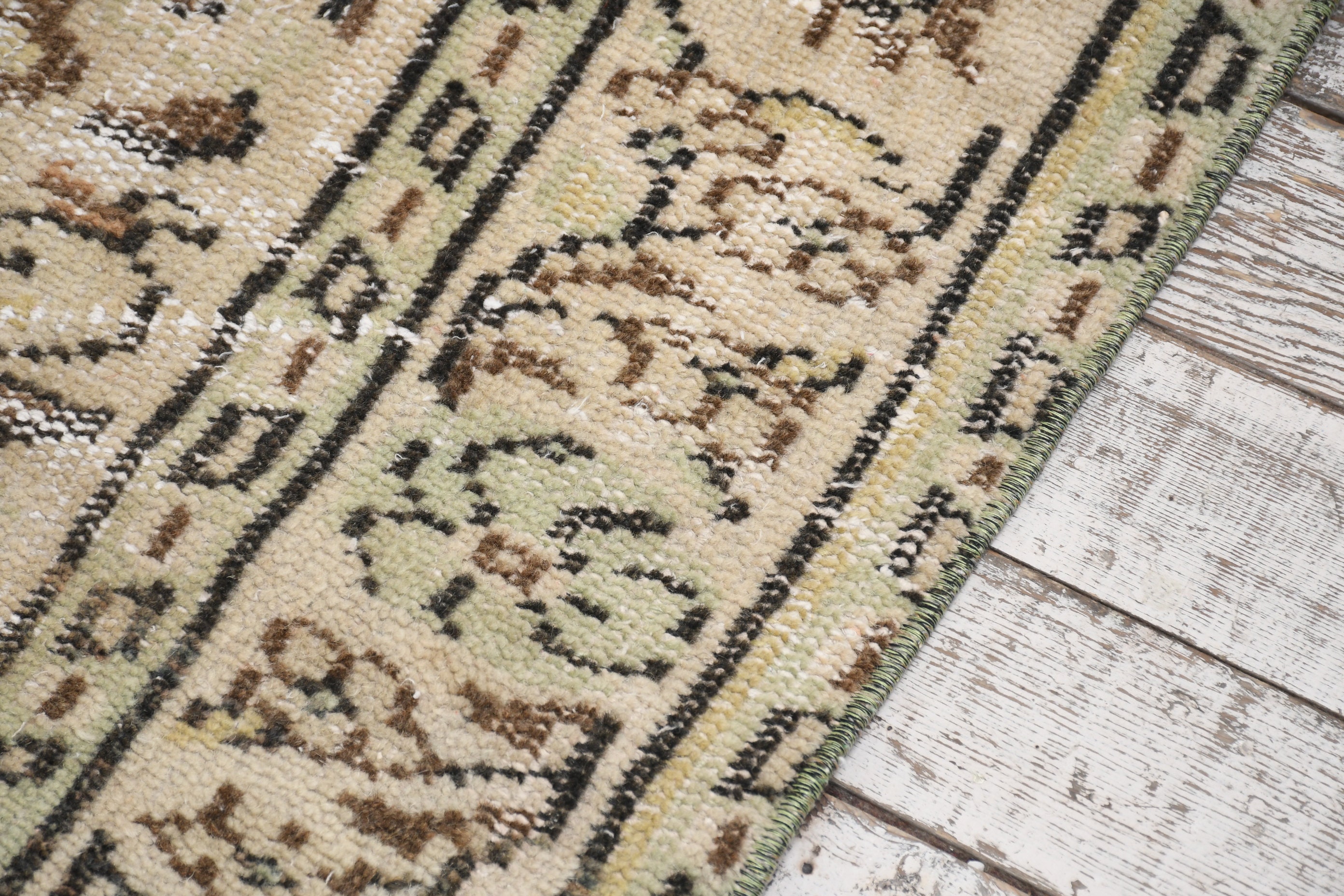 ヴィンテージ トルコラグ　ベージュ ベージュラグ、トルコラグ、5.1 x 8.2フィート、ヴィンテージラグ