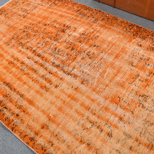 Turkish Rug, Vintage Rug, Area shops Carpet, Home Decor Rug, 58x86 inches Orange Rug, Handwoven Bedroom Rug, Office Rug, Indoor Rug, 11338