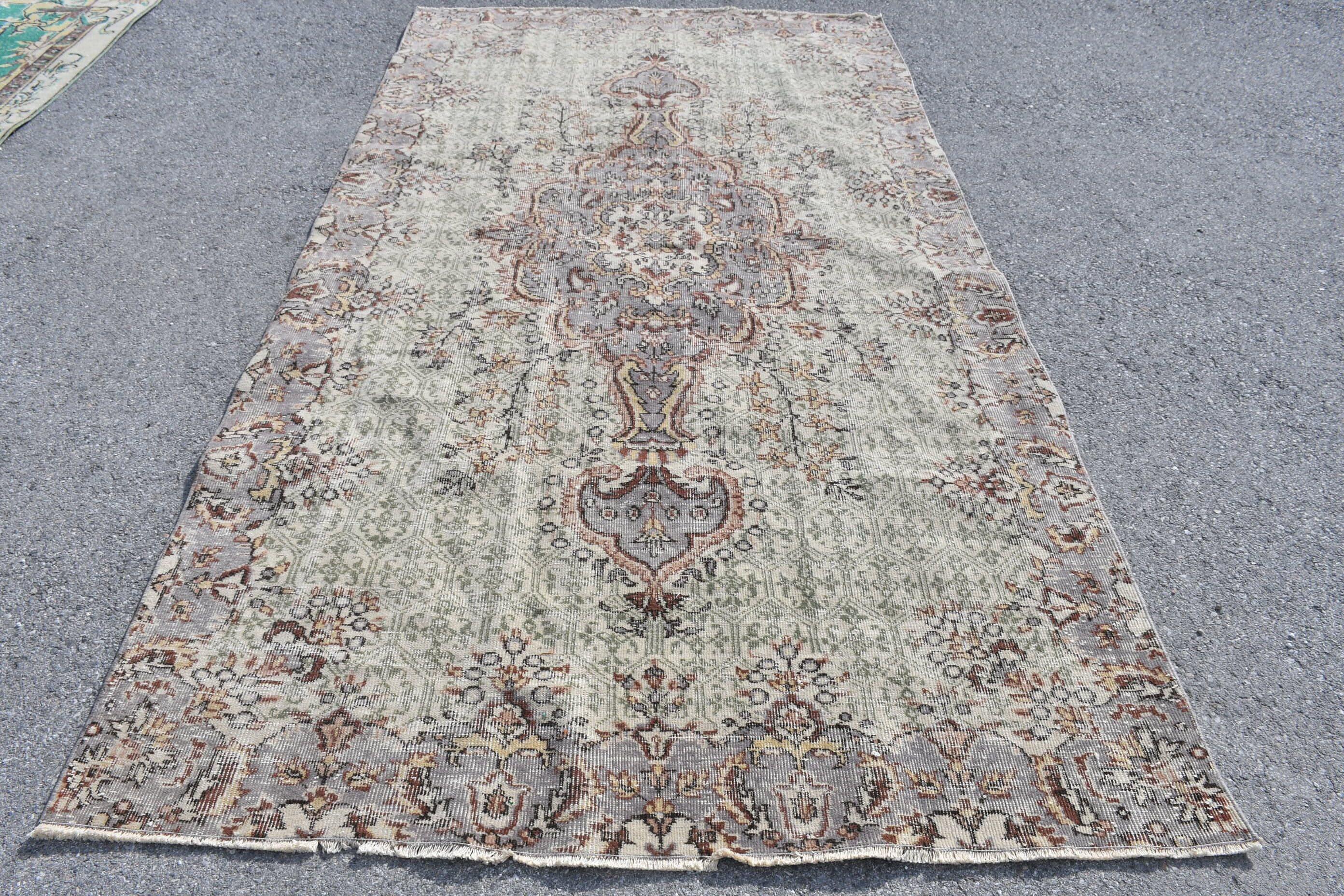 ヴィンテージ トルコ ラグ、アンティーク調大面積カーペット、5 x 10