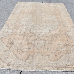 Turkish Rug, Vintage Rug, Large Rug, Oushak Rug, 75x111 inches Blue Rug, Wool Living Room Rugs, Bohemian Salon Rug,  10347