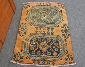 Wedding decor Vintage handmade rug 2.8 x 5.5 ft TV1741 Turkish boho decor Orange area rug Tribal oushak rug Home decor Bedroom rug