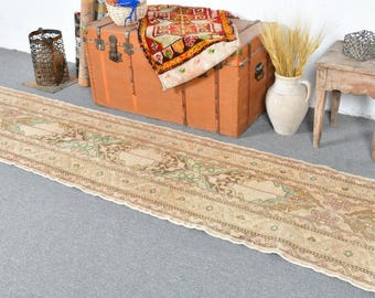 ヴィンテージ トルコ ラグ ランナー 70 x 371 cm、ハンドメイド ウール