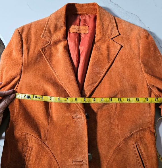 Vintage woman’s leather suede orange jacket Betty… - image 6