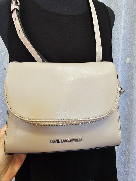 Vintage crossbody purse genuine leather beige autenth… Gem