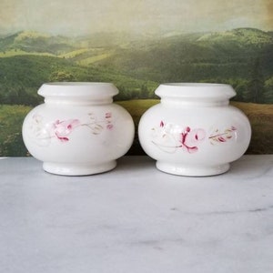 Vintage, Round, Hand painted  ceramic candle stick holders, set of 2, Made in USA