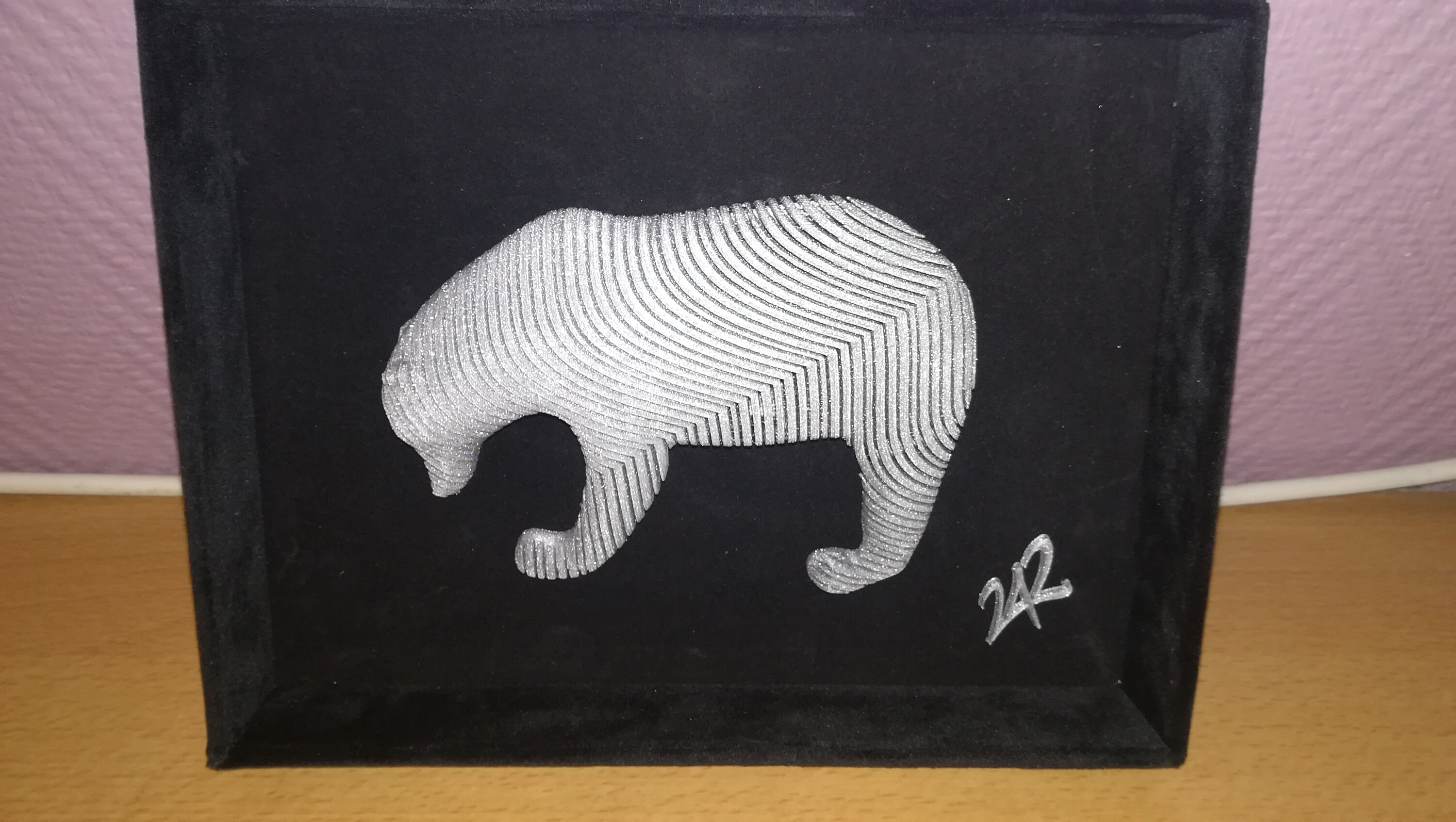 Cadre Ours Style Animaliste Pompon Moderne